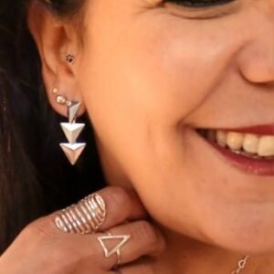Brinco Triangulo Prisma Prata 925